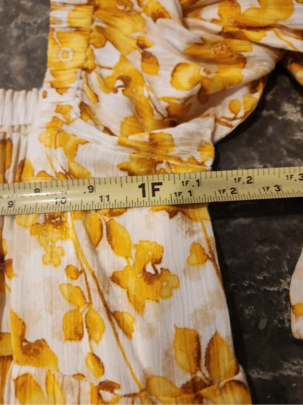 En Creme Yellow Floral Smocked Mini Dress